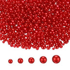 PATIKIL 1000 Pcs No Hole Pearls, 3mm 4mm 5mm 6mm 8mm Mini Round Faux Pearl for Art Crafts Jewelry Making Nail Vase Filler Birthday Wedding Party, Dark Red - color: Dark Red