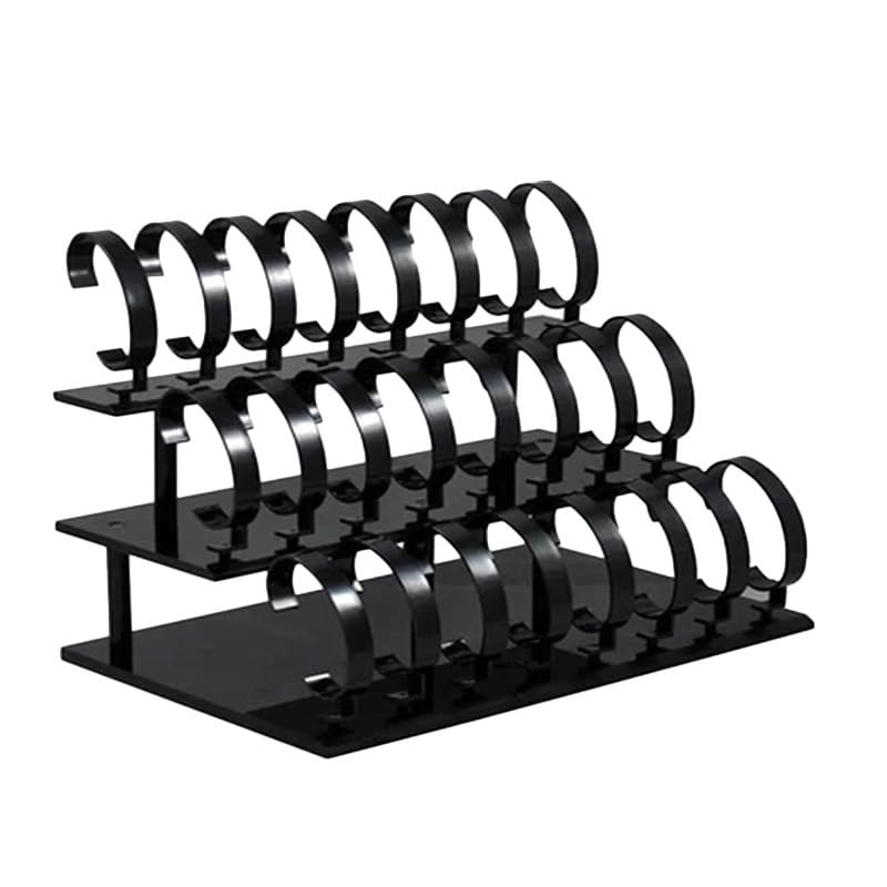 3-Tier Watch Display Stand Organizer, 24 Piece Jewelry Holder Rack, Black