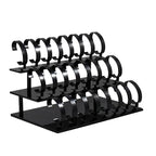 3-Tier Watch Display Stand Organizer, 24 Piece Jewelry Holder Rack, Black