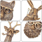 Joogour Head Wall Mount Decor,Resin Animal Sculptures，Art Deco Wall Hanging Decoration for Living Room Bedroom Officeroom Gift (Fox)