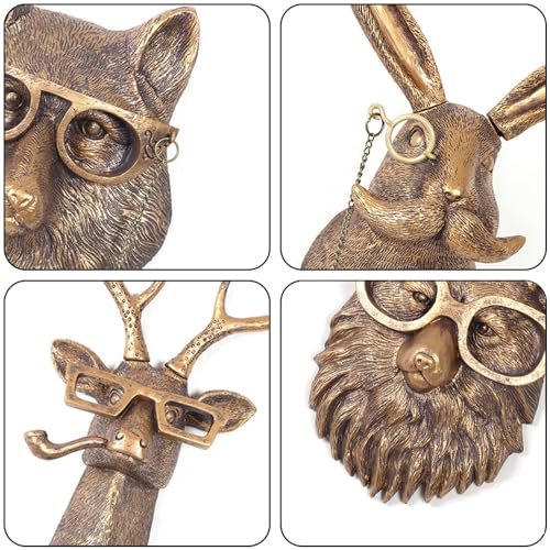 Joogour Head Wall Mount Decor,Resin Animal Sculptures，Art Deco Wall Hanging Decoration for Living Room Bedroom Officeroom Gift (Fox)