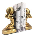 Bellaa 22968 Decorative Bookends Atlas Globe Greek Statues European Art Book Ends Stopper 7 inch Golden
