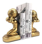 Bellaa 22968 Decorative Bookends Atlas Globe Greek Statues European Art Book Ends Stopper 7 inch Golden