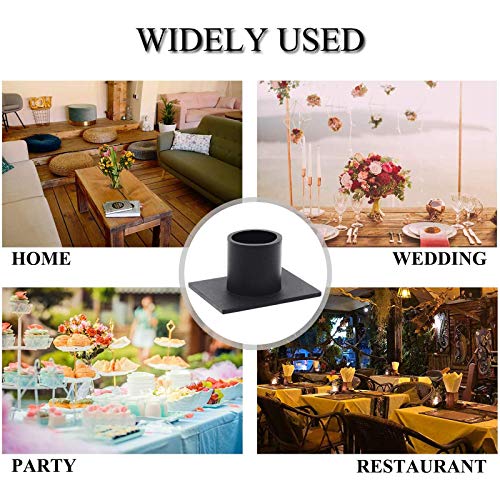 Black Taper Pillar Candle Holders, Set of 4 Candlestick Holder Centerpieces for Home Decoration, Wedding Anniversary, Party, Housewarming Gifts - color: 203084-4