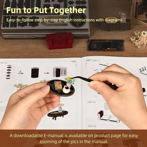 CCCDF Book Nook Kits for Adults and Teens, DIY Miniature Dollhouse Kit 3D Wooden Puzzle Booknook Bookend with LED Light, Gifts for Family, Friends (Saison Café) - style: Saison Café