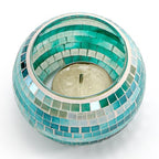 SOUJOY 6 Pack Votive Candle Holder, Handmade Mosaic Glass Tealight Holders, Diwali Decorative Scented Candle Bowl for Valentine, Party, Christmas Table Centerpiece Decor