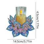 DIY Diamond Art Painting Candlestick Holders 5.71in Mandala Flower Shape Desk Candle Tray Tabletop Ornaments for Wedding Ramadan Party Home Table Centerpiece-Mandala07 - color: Mandala07
