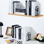 3 Pairs Metal Book Ends, Flower Bookends for Shelves Decorative, Book Stopper for Heavy Books, Ends to Hold Books for Home Office