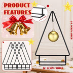Cinnvoice 4 Pcs 10 Inch Ornament Display Stand Metal Christmas Tabletop Ornament Christmas Tree Shaped Display Stand Holder Farmhouse Xmas Tree for Balls Decorations Hanging Gift