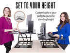 Stand Steady X-Elite Pro XL, Ergonomic Adjustable Height Standing Desk Converter, Extra Large Sit to Stand Laptop Desk Riser, Easily Fits 2 Computer Monitors, Raises Desk Height 7 to 16-inches (Black)