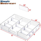 Simple Houseware Drawer Organizer Tray with 9 Adjustable Compartments, Clear - color: Clear, size: 1 Pack