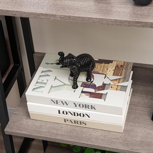 Mind Reader Lucky Wealth Elephant Figurine, Symbol of Fortune, Wealth, and Happiness, Decorative Sculpture, Cast Aluminum, Black - color: Decorative Elephant