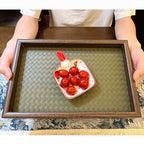 Wood Decorative Serving Tray & Valet Catchall - Holds Keys, Wallet, Phone, Jewelry - 12x8 Inch for Coffee Table, Ottoman, Nightstand, Entryway, Kitchen Home Decor