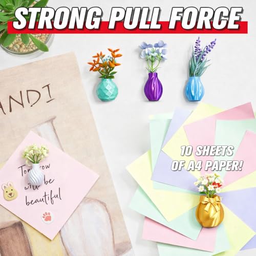 6 Packs Mini Vase Fridge Magnets, Magnetic Vases for Kitchen, Office, and Home Decor – Creative Floral Decorations