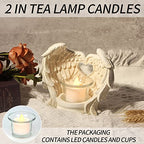 Norrclp Angel Wings Tealight Candle Holders, Prayer Candle Holder Memorial Gifts Angel Wings Home Decor (LED Tea Light and Cup Included) FD08859417