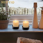 Pcs of 4 Spike Candle Holder Iron Candle Plate Pillar Candle Holder, Black, Decorative Iron Pillar Candle Plate, 3.6" Diameter Pedestal Candle Stand for LED & Wax Candles, Incense Cones, Spa, Weddings - size: 4 Pcs