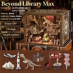 MiniCity Book Nook Kit, DIY Miniature Dollhouse Booknook Kit, 3D Wooden Puzzle Bookend Bookshelf Insert Decor with LED Light for Teens and Adults (Beyond Library Max) - style: Art Nouveau