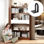 Heavy Duty 10" Bookends, 2 Pair Black Heavy Duty Bookends, Bookend Stopper for Heavy Books, for Office, Bookshelves, Binders & Books - size: 4Pcs