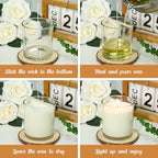 SUPMIND 30 Pack Glass Candle Jars-10oz Clear Empty Candle Jars with Bamboo Lids and Sticky Labels, Bulk Candle Jars for Making Candles Containers - Dishwasher Safe - color: Clear-30P, size: 10oz