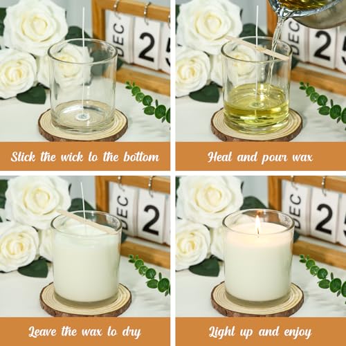 SUPMIND 30 Pack Glass Candle Jars-10oz Clear Empty Candle Jars with Bamboo Lids and Sticky Labels, Bulk Candle Jars for Making Candles Containers - Dishwasher Safe - color: Clear-30P, size: 10oz