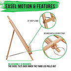 U.S. Art Supply 18" Large Tabletop Display Easel - Beechwood Artist A-Frame Display Stand, Wooden Easel for Painting, Canvas Stand, (Pack of 1) Classrooms Events Photo Picture Sign Holder - style: 18" - Pack of 1
