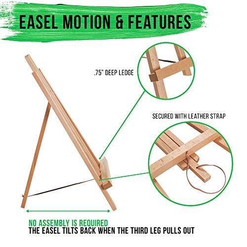 U.S. Art Supply 18" Large Tabletop Display Easel - Beechwood Artist A-Frame Display Stand, Wooden Easel for Painting, Canvas Stand, (Pack of 6) Classrooms Events Photo Picture Sign Holder - style: 18" - Pack of 6