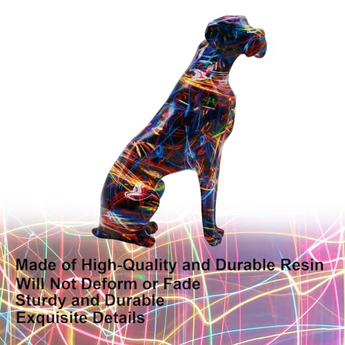 Dog Graffiti Ornament Statue, Collectible Graffiti Decorations for Living Room, Colorful Art Sculpture,for Office Desk Table Top Bedroom Book Shelf Abstract Statue (Colorful) - color: Colorful