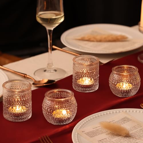 16 Pcs Clear Tealight Candle Holders for Table Centerpieces- Assorted Glass Votive Candle Holders for Wedding Centerpieces, Bridal Shower Decorations, Wedding Table Decor - color: Clear