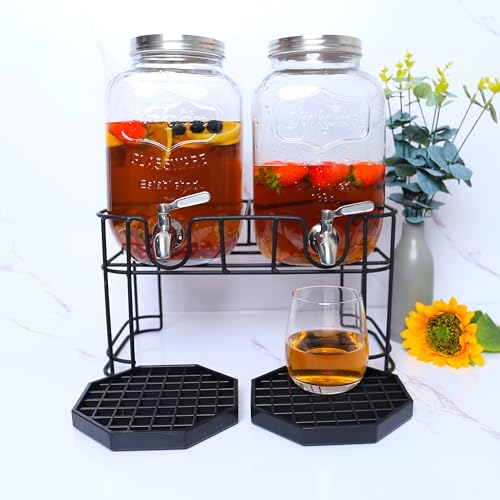 6" Octagon Coffee Drip Tray Catcher for Countertop - for Beverage & Drink Dispenser Bar by kitchentoolz - Pack of 4