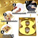 SiliFine 12" Charcuterie Number Shaped Mache with Clear Lid Fillable Sweets Serving Trays Paper Mache Cupcake Candy Box for 2025 Graduation Party Graduation Celebration(Gold,Number 8) - color: Gold, style: Number 8