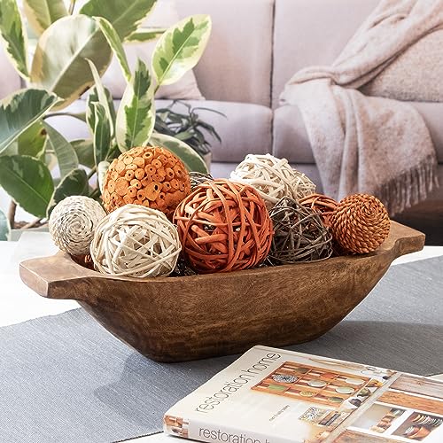 ANDALUCA Large Decorative Vase Filler Bag with Orbs, Balls (Burnt Orange) - color: Burnt Orange