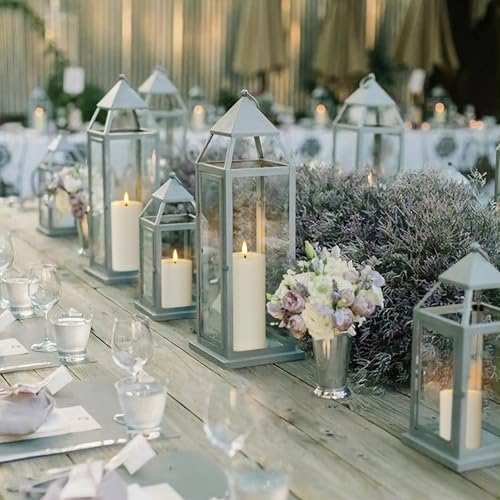 Yeelida Outdoor 6pcs Flameless Waterproof Candles with Handy Remote Control, Cycle Timer Battery Operated Candle Grease Effect LED Flickering Pillar Plastic Long Lasting (Ivory, 3" x4" 5" 5" 6" 6" 7") - color: Ivory, size: 4" 5" 5" 6" 6" 7"