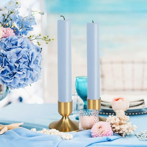 16Pcs Gold Candle Holders Metal Taper Candlesticks Holders Short Skinny Brass Candlestick Holders Candlestick Holders Bulk for Wedding Thanksgiving Centerpieces Christmas Birthday Party Holiday (16)