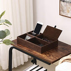 BEWISHOME Mens Valet Tray for men, Nightstand Organizer, Dresser Organizer, Catch All for Mens AccessoriesFaux Leather,Brown SSH06Z