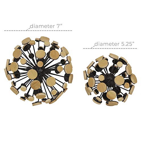 Deco 79 Metal Geometric Sculpture, Set of 2 7", 5"W, Brown