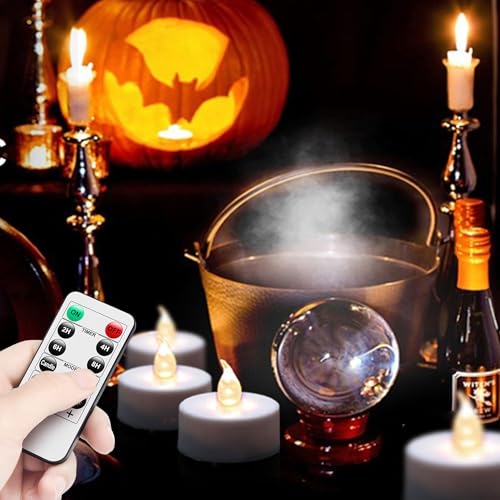 Hanzim LED Tea Light Candles with Remote Control,Flickering Flameless Candle,Long Lasting 400+Hours,Battery Operated,with Timer for Home Decoration Seasonal &Festival Celebration WarmWhite (12pcs) - color: Remote-warm white, size: 12pack