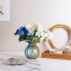 Blown Gradient Glass Art Vase - Transparent, Unique, Modern Art - Wide Mouth for Living Room, Wedding, Dining Table, Office Center Table Display Flower - color: D-qd