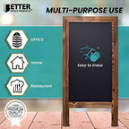 Better Office Products Magnetic A-Frame Chalkboard Sign, Extra Large 20" x 40", Standing Chalkboard Easel, Deluxe Set with Multiple Accessories, Outdoor Sidewalk Sandwich Board Sign,(Rustic Brown) - style: Rustic Brown