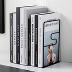 Minimalist Style Bookends Metal Adjustable Books Holder Stand Book Rack Desk Bookend - Z line, Black - color: Z Line, Black