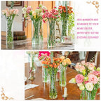 7pcs Glass Cylinder Vases for Centerpieces - 10 Inch Tall Glass Vases for Flower, Clear Flower Vase Bulk Floating Candle Vase for Table Centerpiece Wedding Home Décor - size: 7 Pack 10 Inch