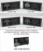 in Loving Memory Photo Tree of Life Personalized Granite Memorial Stone Sympathy Remembrance of Dad Mom Child (Granite-Tree-Pers, Garden 12"x6"x3/8")
