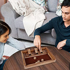 Glintoper Shut The Box & 4 in a Row Tables Game Set, Classic Wood Dice Game with Numbers & Line Up 4 Game for Kids Family, Living Room Rustic Coffee Table Decor, Travel Game Strategy Board Games - style: Shut The Box & 4 in a Row