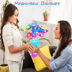 FJBICODA Poke Art Flower Bouquet Craft Kit - Arts and Crafts for Girls Ages 5-12 - Make Your Own Bouquet with 8 Flowers 2 Butterflies & 1 Vase - DIY Activities Gifts for 5 6 7 8 9 10+ Year Old Kids