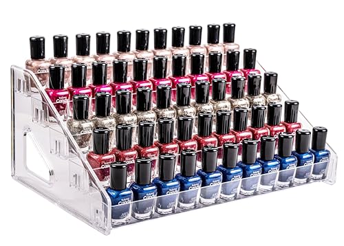 Pero Pero Nail Polish Organizer Acrylic Display Rack for Nail Polish Holder Sunglasses Organizer Essential Oils Holder Clear Eyeglasses Display Case Makeup Organizer - style: 5Layers