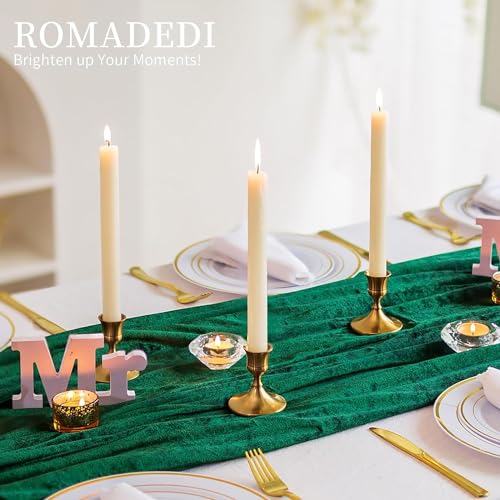 Romadedi Gold Candlestick Candle Holders for Taper, 2 PCS Gold Brass Color Candle Stick Candle Holder for Table Centerpiece, Wedding Reception, Festive Christmas Mantel Decoration or Home Decor - color: Brass-1, size: 2 pcs