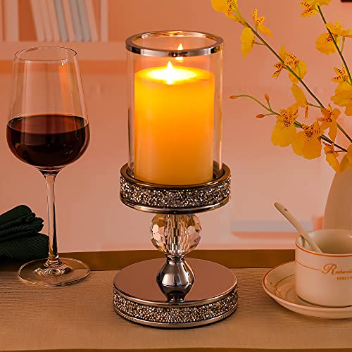 Pillar Candle Holders, Candle Holder for Pillar Candle, Candlesticks Holder, for Wedding, Dining Coffee Table, Home Centerpices, Home Decor CH00XS - size: 1 crystal ball