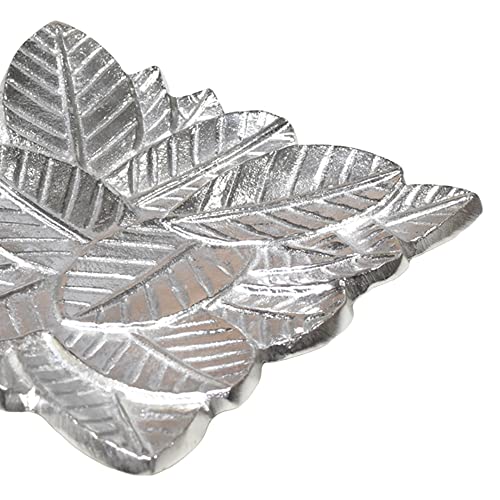 BBH Home's Handmade Silver Novelty Shaped Aluminium Tray 6.88 x 6.88 x 0.78 AMBBVK043AB2020 - color: Silver