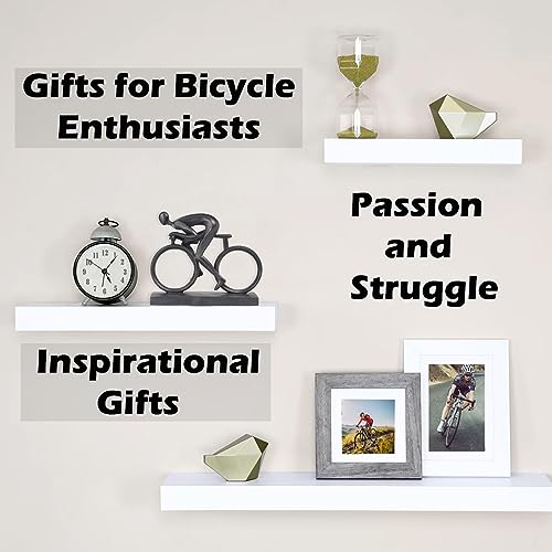 Resin Bike Black Statues Sculptures - Home Decor Shelf Decor Inspirational Decorations Bicycle Enthusiasts Gifts Office Table Aesthetic Decor for Shelves Accents 8.25 * 2.5 * 6.5 Inch