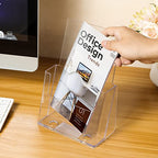MaxGear Acrylic Brochure Holder 6 x 9 Inches, Clear Plastic Countertop Literature Holders, Bi-fold Flyer Display Stand for Pamphlets, Booklets, Magazines, Menus, Multi Purpose Organizer, 2 Pack - size: 6''x8'', style: 2 Pack
