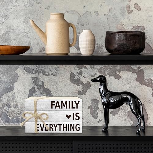 Sweet Home Decorative Book Stack for Farmhouse, Rustic Tiered Tray Decor, Family Wooden Book Decor for Living Room Table Shelf, Housewarming Gifts - 30